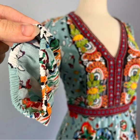 ANTHROPOLOGIE Akemi + Kin Karmina Sky Blue Beaded Dress with Pockets Size 2 - Picture 7 of 14